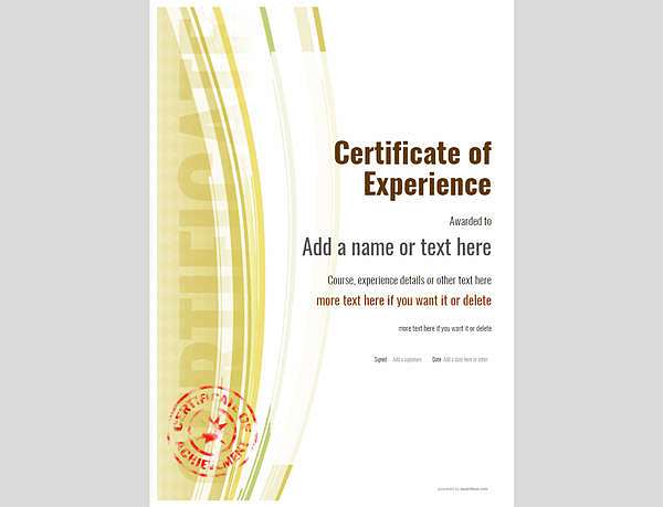 Experience certificate with red stamp