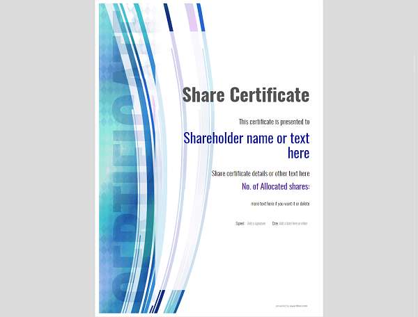 share certificate
