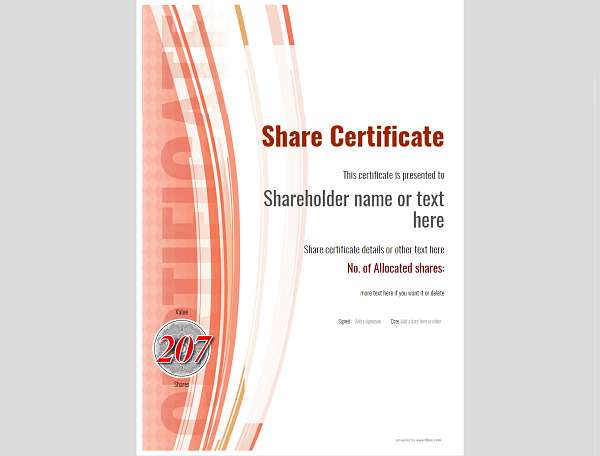 share certificate with financial logo template