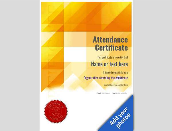 attendance certificate with red seal