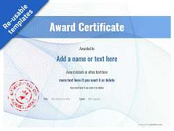  award certificate with red stamp template