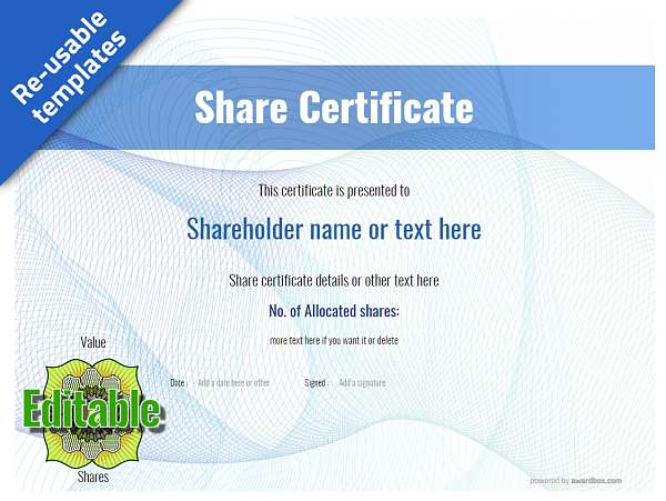 share certificate with roundal template