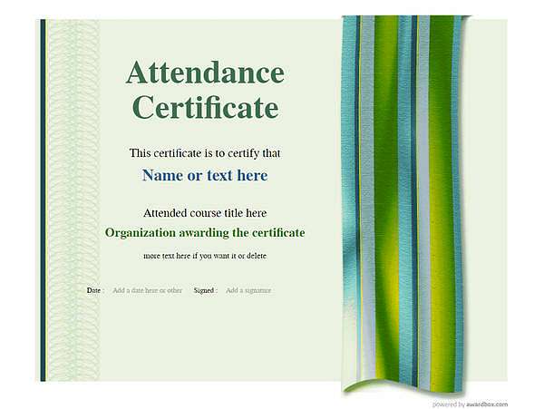 Green attendance certificate