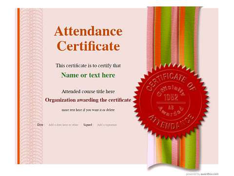 Free Attendance Certificate templates for easy editing