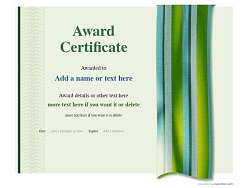 Green award certificate