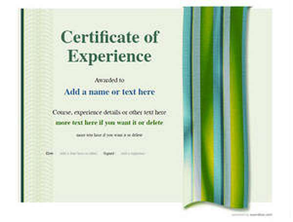 Green Experience certificate