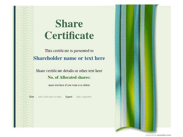 Green share certificate