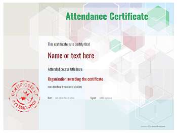 Free Attendance Certificate templates for easy editing