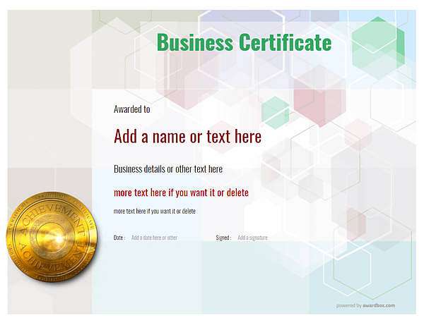 modern design business certificate with gold medal