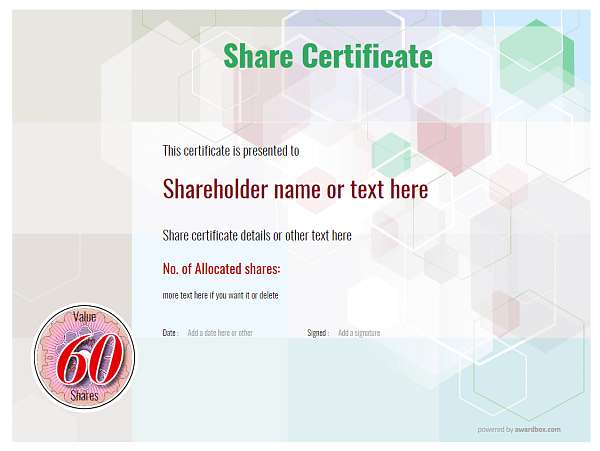 share certificate with spirograph decoration