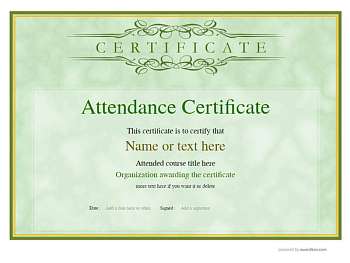 Free Attendance Certificate templates for easy editing