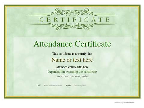 Free Attendance Certificate templates for easy editing