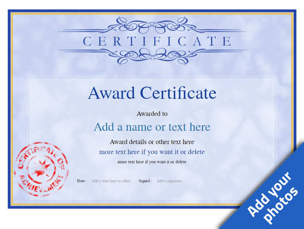 award certificate, vintage landscape template 