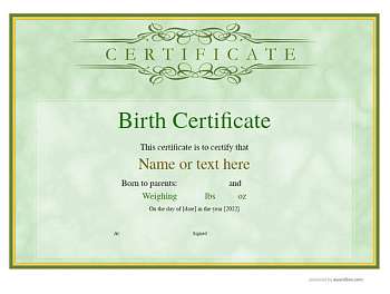 Free Birth Certificate templates for easy editing