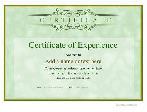 Free Experience Certificate templates for easy editing