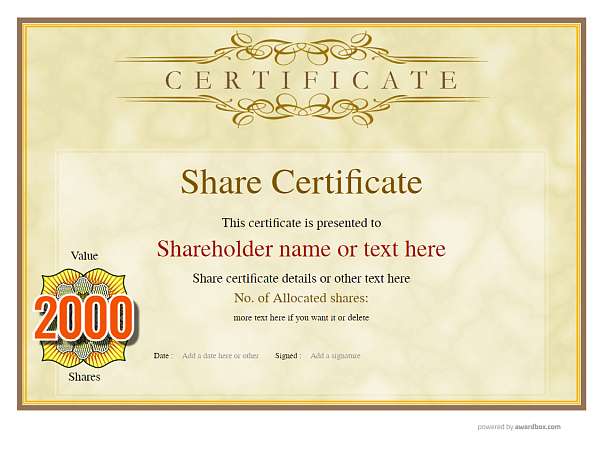 landscape share vintage certificate yellow background