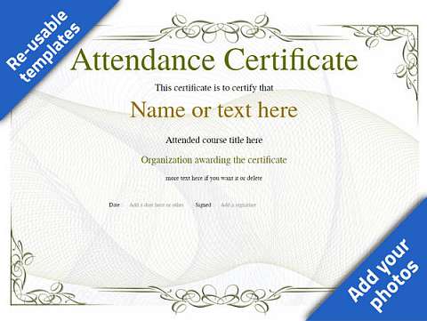 Free Attendance Certificate templates for easy editing