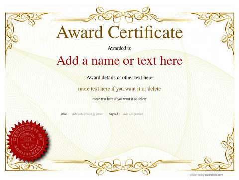 Free Award Certificate templates for easy editing Free Award Certificate templates for easy editing