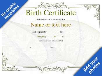 Free Birth Certificate templates for easy editing