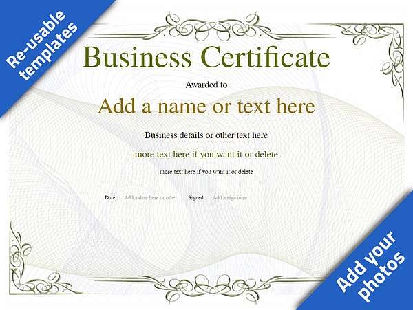 Blank business certificate vintage landscape template