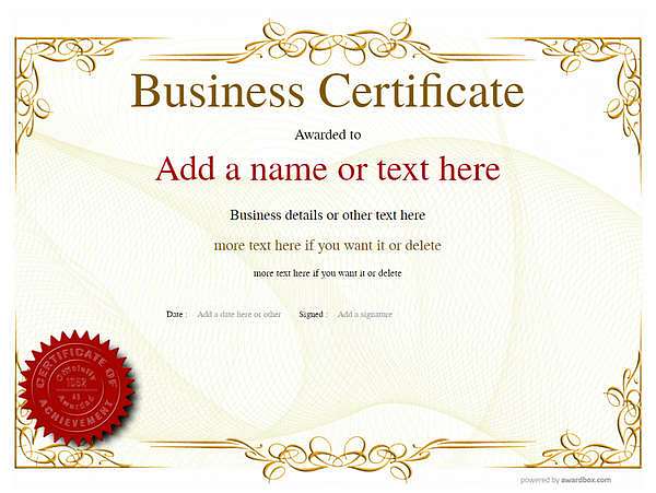 Yellow vintage template. business certificate with seal badge 