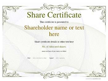 Image 5 for Blank Share Certificate Template Free