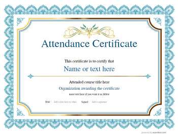 Free Attendance Certificate templates for easy editing