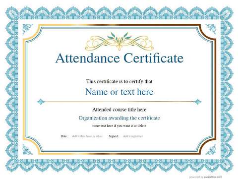 Free Attendance Certificate templates for easy editing