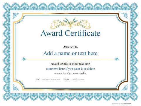 Free Award Certificate templates for easy editing