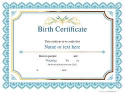 Free Birth Certificate Templates For Easy Editing