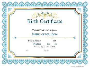 Free Birth Certificate templates for easy editing