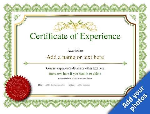 Editable Experience Certificate