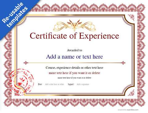 Free Experience Certificate Templates For Easy Editing