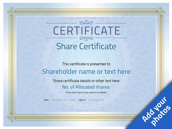Blue share certificate