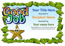 link for intermediate school certificate templates in jolly cartoon design