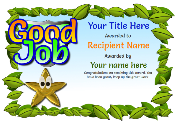 childrens-certificate-good-job Image