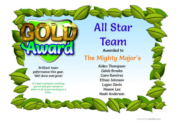 A fun star of the week, bright design certificate for young people as a link to the main kids certificate catalog 