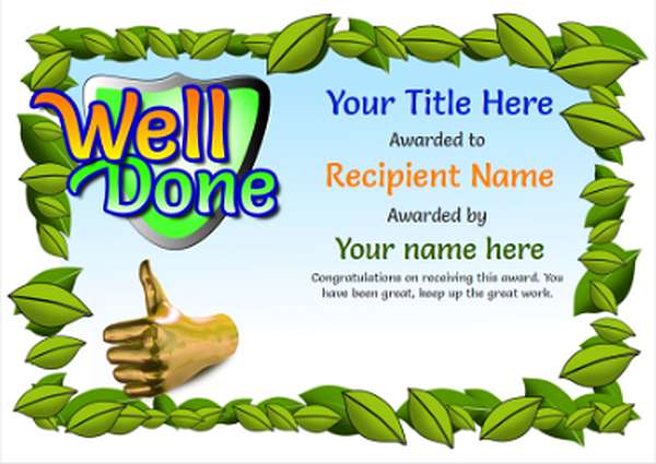 Elementary school certificates templates catalog link